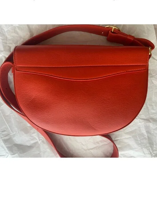 EUC Cuyana Half-Moon Shoulder Bag in Blood Orange - Picture 3 of 11